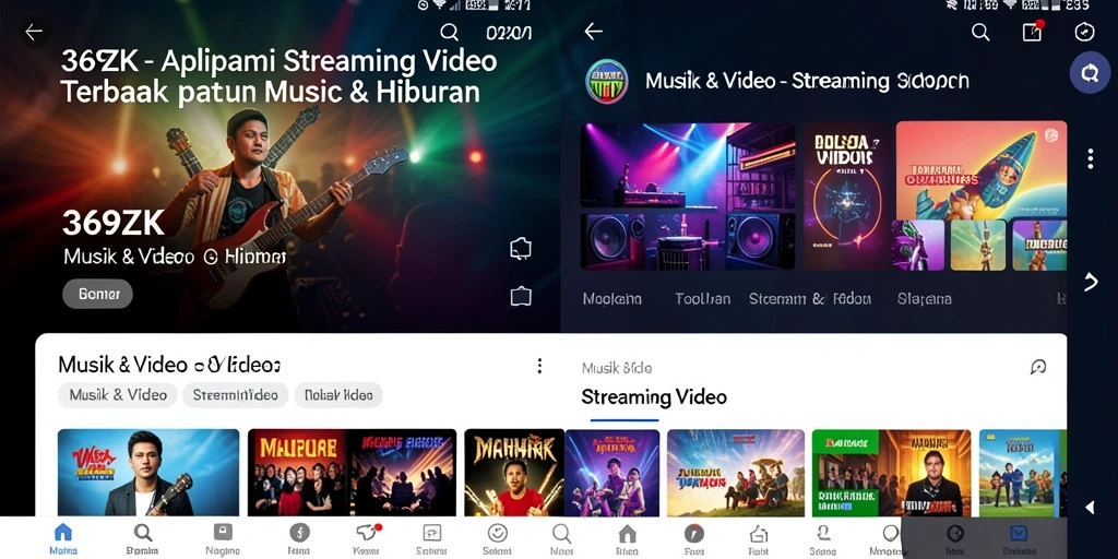 Tampilan antarmuka aplikasi Streaming Video 369ZK yang menarik dan user-friendly.