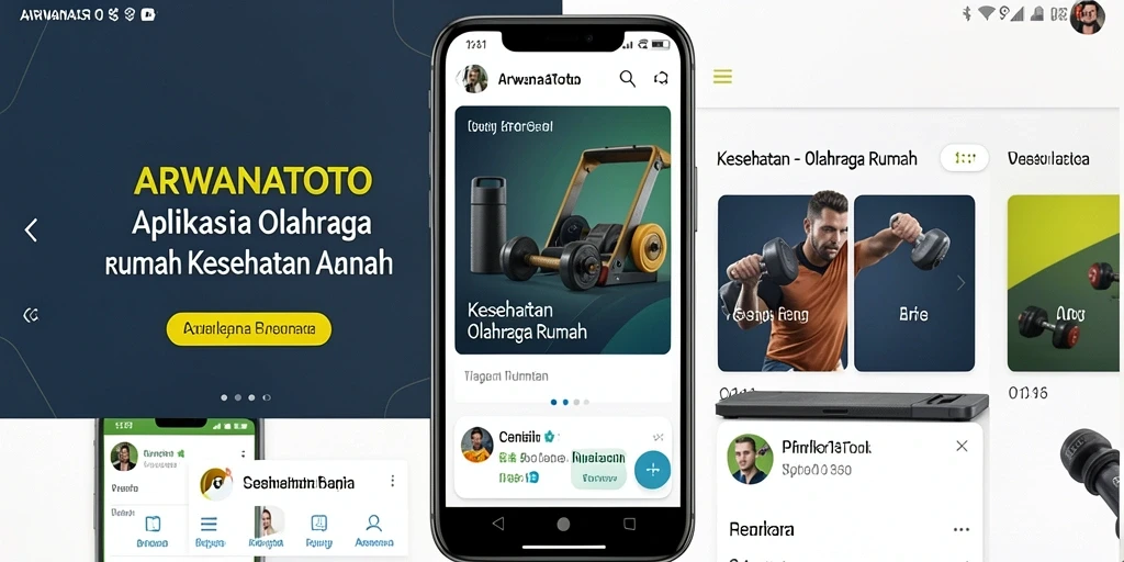 Tampilan antarmuka ARWANATOTO dengan berbagai fitur olahraga rumah.