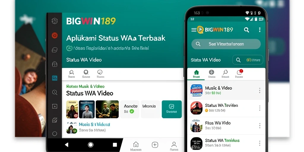 Tampilan antarmuka aplikasi BIGWIN189 yang user-friendly untuk status WA Video.