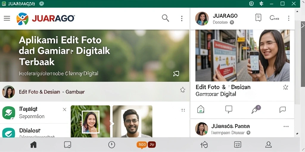Tampilan antarmuka JUARAGO yang intuitif untuk gambar digital.