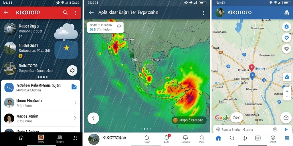 Antarmuka KIKOTOTO menampilkan informasi Radar Hujan yang informatif.